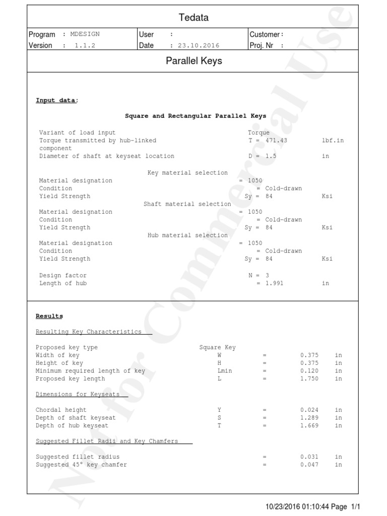 Square and Rectangular Key Design Guide | PDF | Mechanical Engineering ...