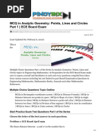 MCQ in Analytic Geometry: Points, Lines and Circles Part 1 - ECE Board Exam