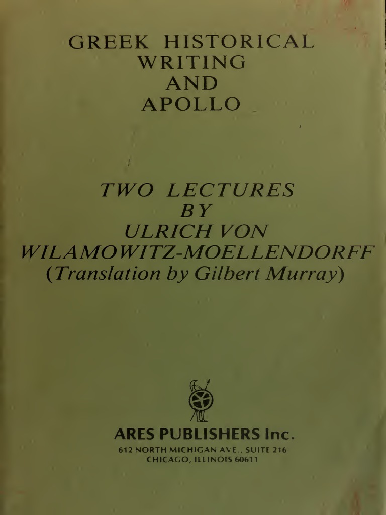 Apollo and Greek Historical Writing | PDF | Herodotus | Thucydides