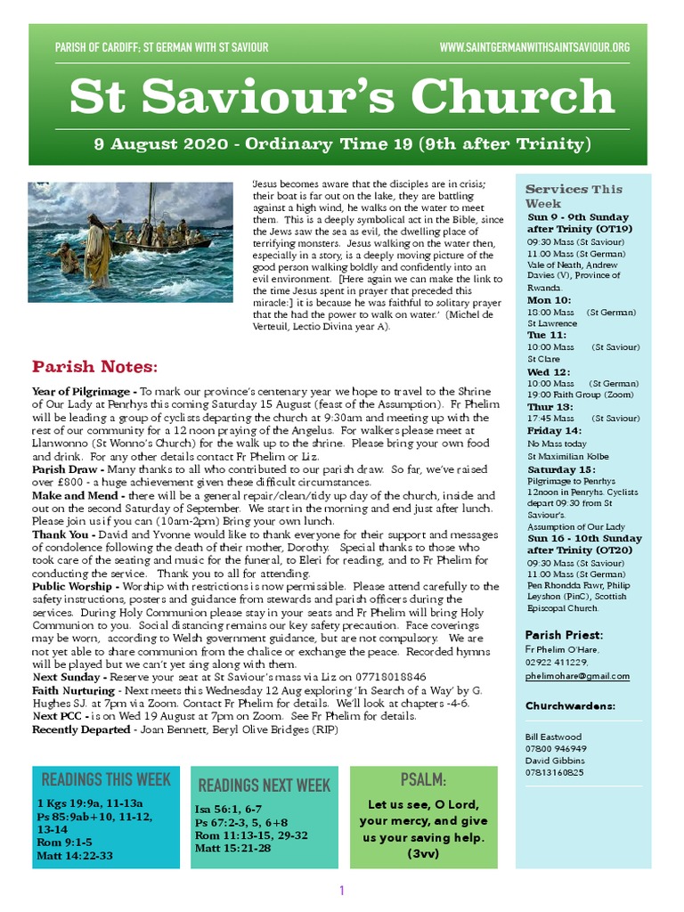 Parish Events and Worship Updates | PDF | Gospel Of Matthew | Glory ...