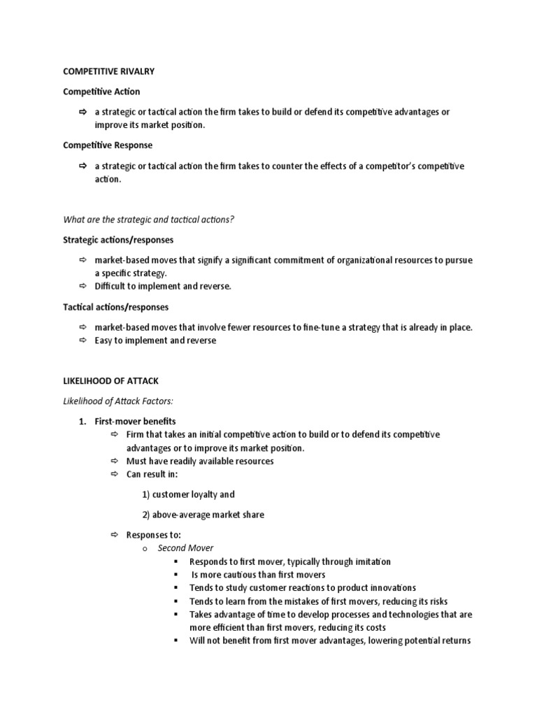 Competitive Rivalry | PDF | Competitive Advantage | Business Economics
