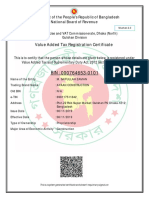 Bangladesh VAT registration certificate for construction business