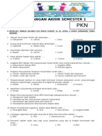Soal UAS PKN Kelas 4 SD Semester 1 (Ganjil) Dan Kunci Jawaban PDF