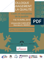Coûts Et Rentabilité de La Qualité: 9 & 10 AVRIL 2019 Université CADI AYYAD
