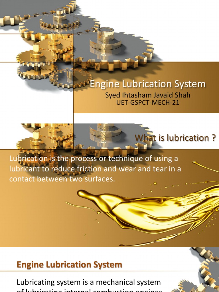 Engine Lubrication System: Syed Ihtasham Javaid Shah | PDF | Internal ...