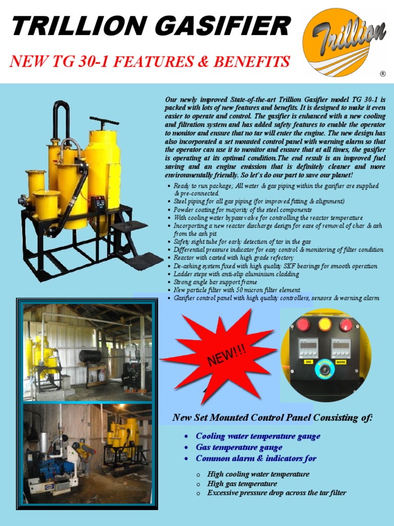 Trillion TG 30-1 Gasifier Features | PDF | Gasification | Nuclear Fuel