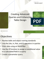 Creating Advanced Queries and Enhancing Table Design