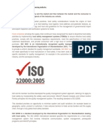 Iso in Food Industry