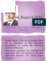 Razak Report 1956: EDU 3101 Philosophy of Malaysia Education