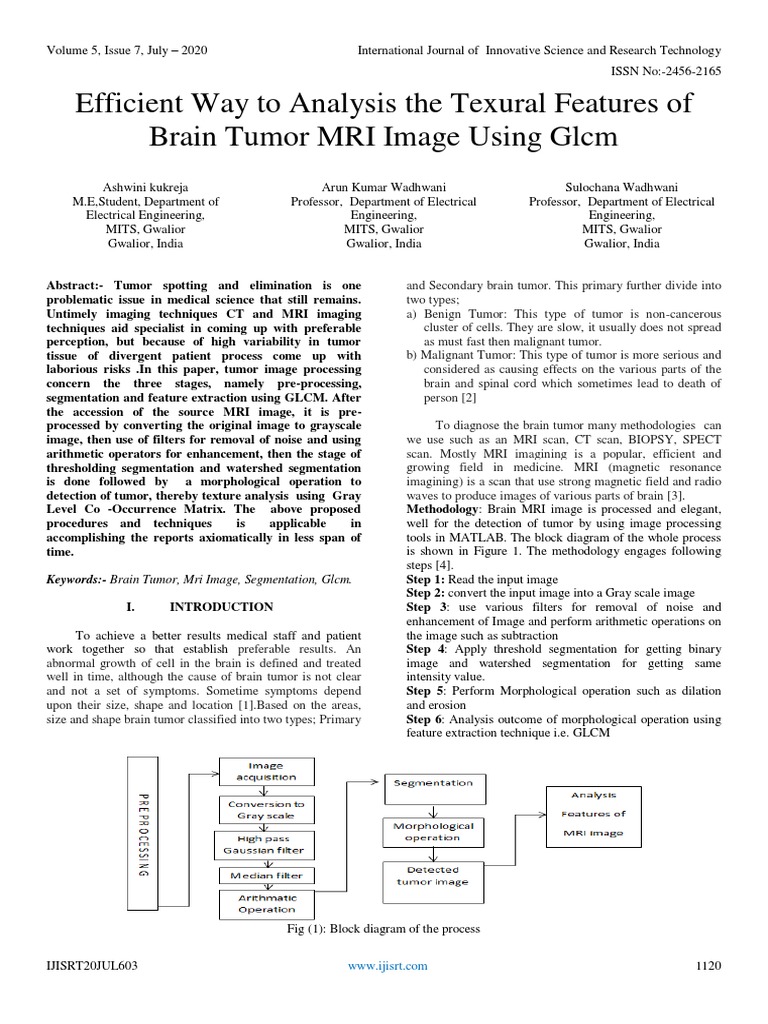 Brain Tumor MRI Analysis Using GLCM | PDF | Image Segmentation ...