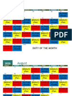 Calendar of Duty