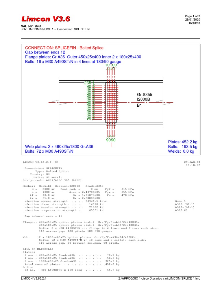 Bolted Splice Connection Design for I2000B Steel Beam PDF Buckling Screw