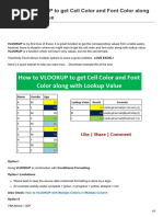 How To VLOOKUP To Get Cell Color and Font Color Along With Lookup Value