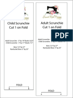 Child Scrunchie Cut 1 On Fold Adult Scrunchie Cut 1 On Fold