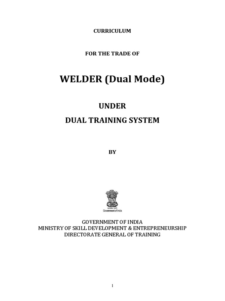 WELDER (Dual Mode) : Under Dual Training System | PDF | Welding ...