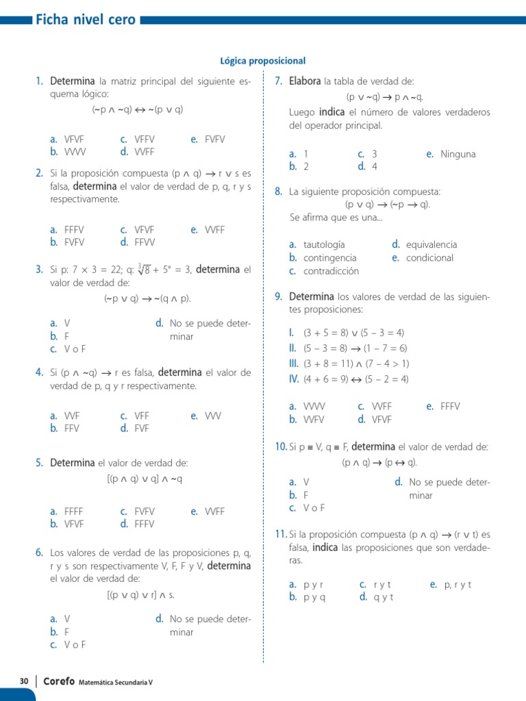 Ejercicios de Lógica Proposicional | PDF | Proposición | Semántica