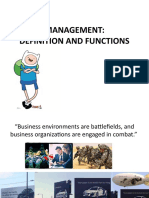 MANAGEMENT - Definitions and Functions