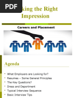 Making The Right Impression: Careers and Placement