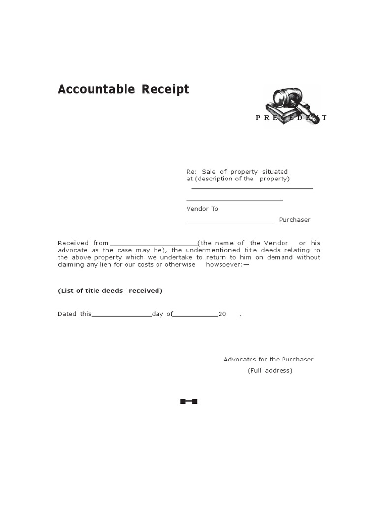 Accountable Receipt P R E C E D E N T PDF