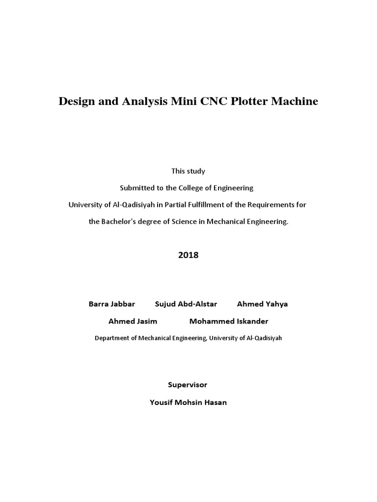 Mini CNC Plotter Machine Design Report | PDF | Numerical Control | Arduino