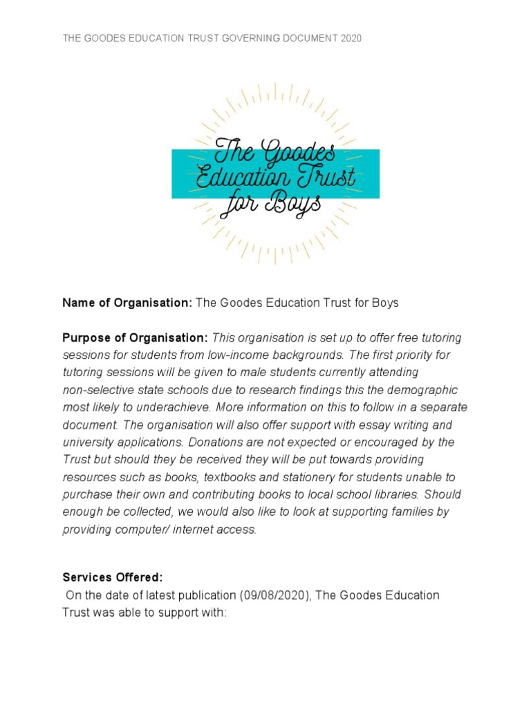 Governing Document 2020 | PDF | Volunteering | Behavior Modification