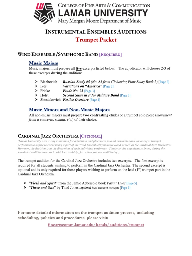 TrumpetAudition Packet Venezuela PDF