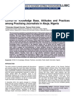 COVID-19: Knowledge Base, Attitudes and Practices Among Practising Journalists in Abuja, Nigeria