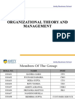 Organizational Theory and Management: Amity Business School