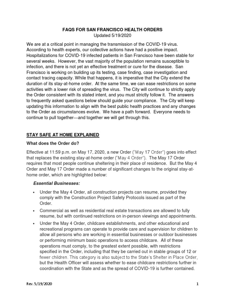Stay Safe at Home Health Officer Order FAQs Rev 5.19.2020 PDF