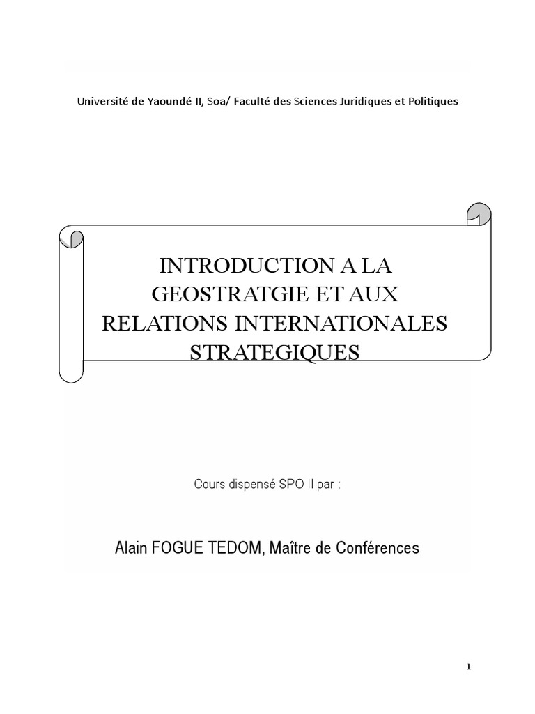 Introduction A La Geostrategie L2, PDF, Géopolitique