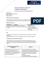 Indicaciones elaborar la Ficha de actividades