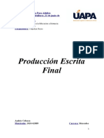 Produccion Escrita Final Introduccion A La Distancia