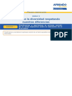 Valoramos La Diversidad Respetando Nuestras Diferencias: 4 Grado: Comunicación Semana 19