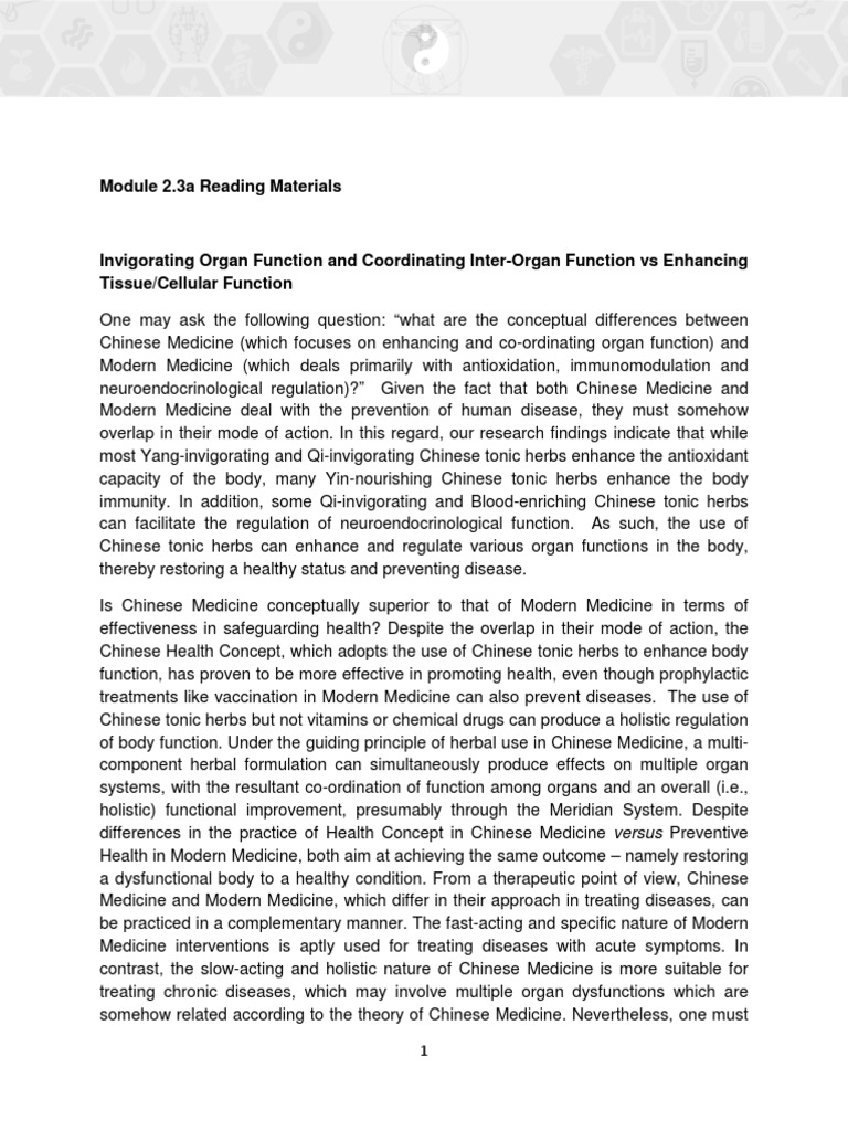 Chinese vs Modern Medicine: Health Promotion | PDF | Traditional ...