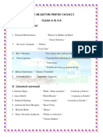 Lista de Lecturi Sugestii Teme - Clasa A 3 D PDF