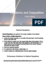 Equations and Inequalities: College Algebra