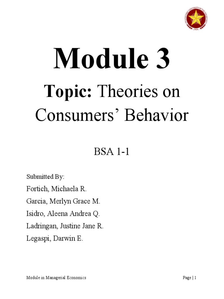 (MODULE) Consumer Behavior | PDF | Utility | Marginal Utility
