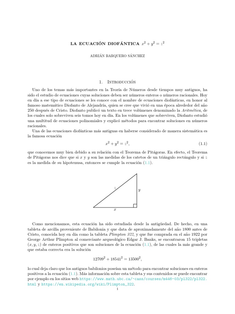 Tripletas Pitagoricas | PDF | Ecuaciones | Objetos matemáticos