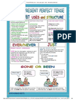 Present Perfect - Ever - Never, Just, Gone - Been - Interactive Worksheet