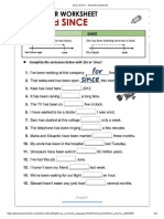 Interactive worksheet on since and for