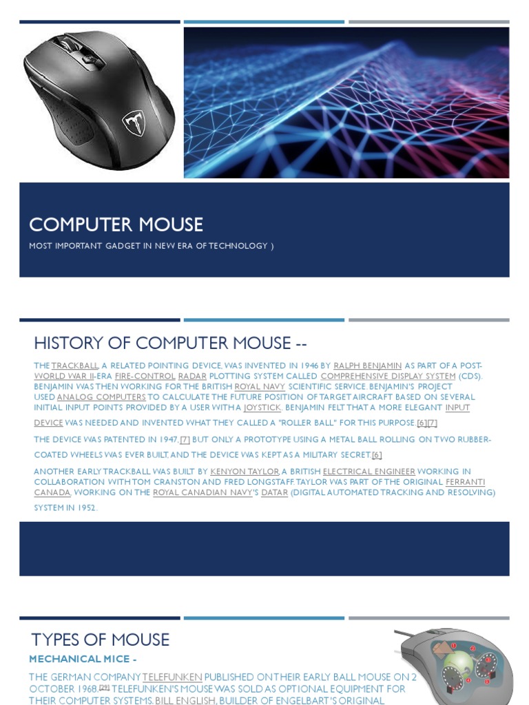 Computer Mouse: Most Important Gadget in New Era of Technology) | PDF ...