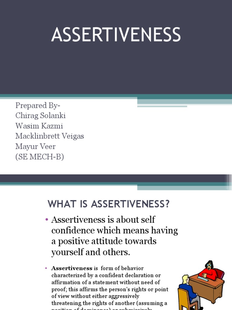 Assertiveness: Key Behaviors & Training | PDF | Self Esteem | Attitude ...