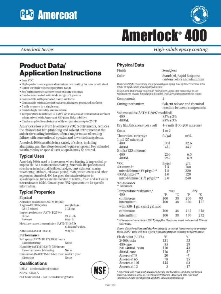 Amerlock 400 PDF | PDF | Ventilation (Architecture) | Epoxy