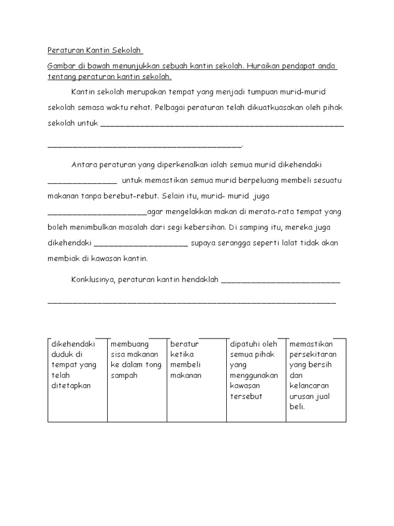 Latihan Ulasan Peraturan Kantin Sekolah Pdf