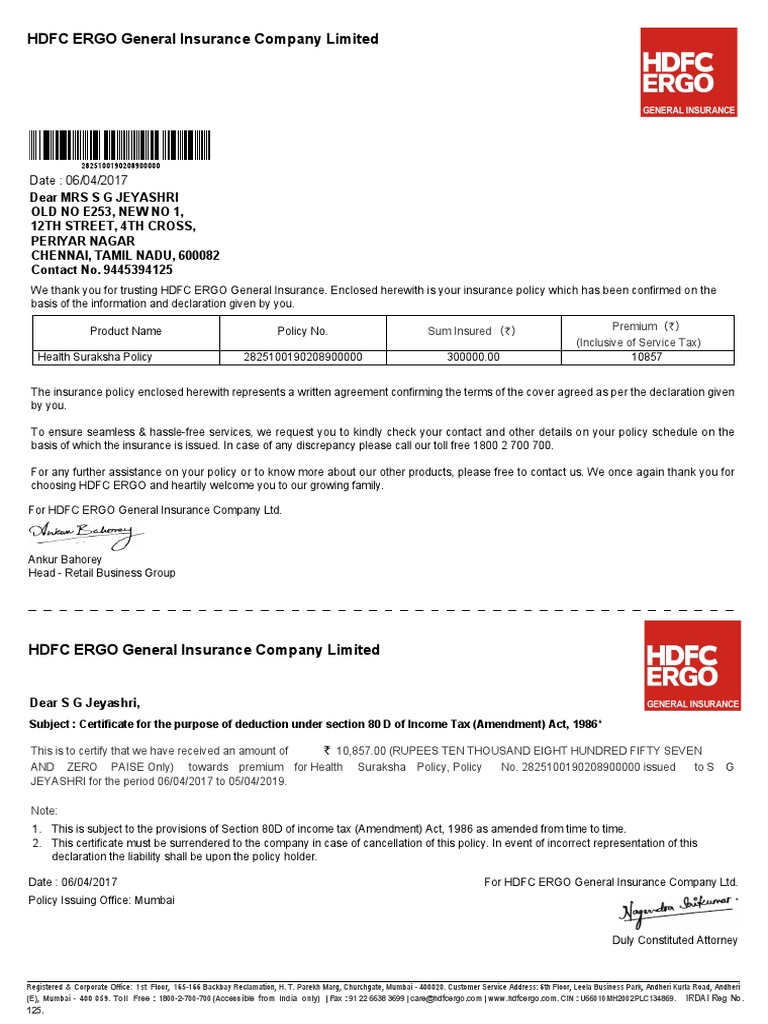 Jeyashri Health Insurance Document | PDF | Insurance | Financial Services