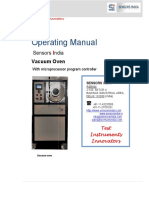 Operating Manual Operating Manual: Sensors Ndia Vacuum Oven Ndia Vacuum Oven