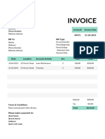 Invoice: Invoice# Invoice Date 89475 21-04-2019 Bill To: Bill Type