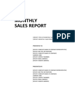 (Specify Title of Monthly Sales Report) (Specify Monthly Sales Report Number)