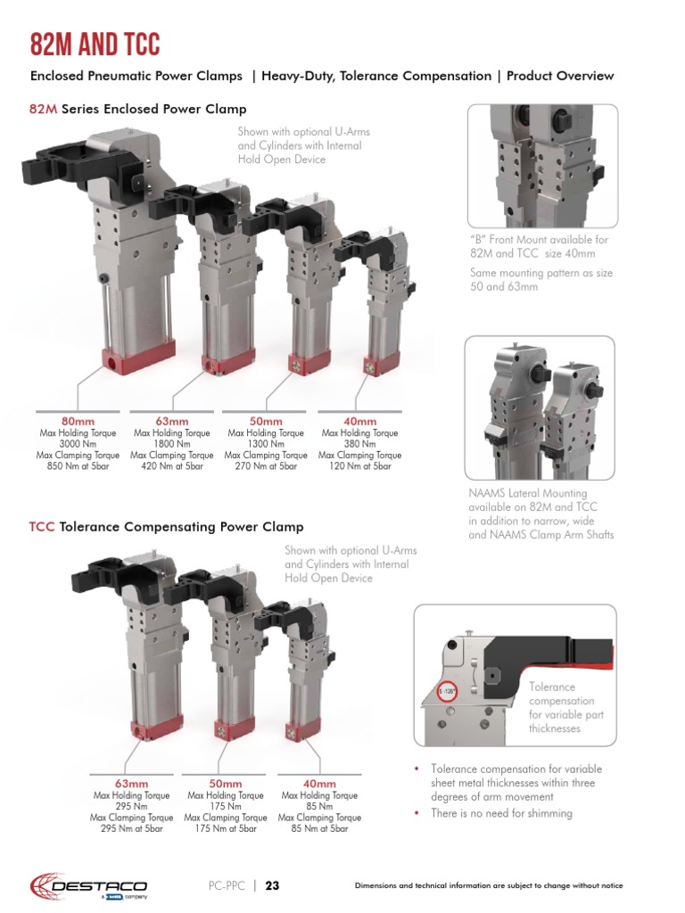 Destaco Handle Open Angle Page 41 PDF PDF Engineering Tolerance