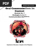 SHSG11 - Q1 - Module3 Oral Communication Avoid Com Breakdown v3 PDF